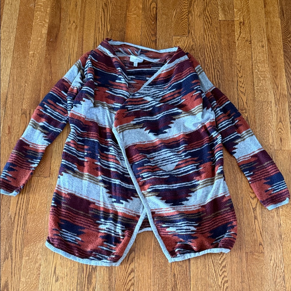 Lucky Brand Women's Orange Grey and Blue Cardigan size  XS